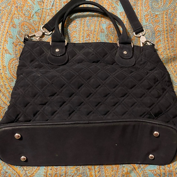 Vera Bradley medium size black quilted crossbody bag with strap - Picture 2 of 3